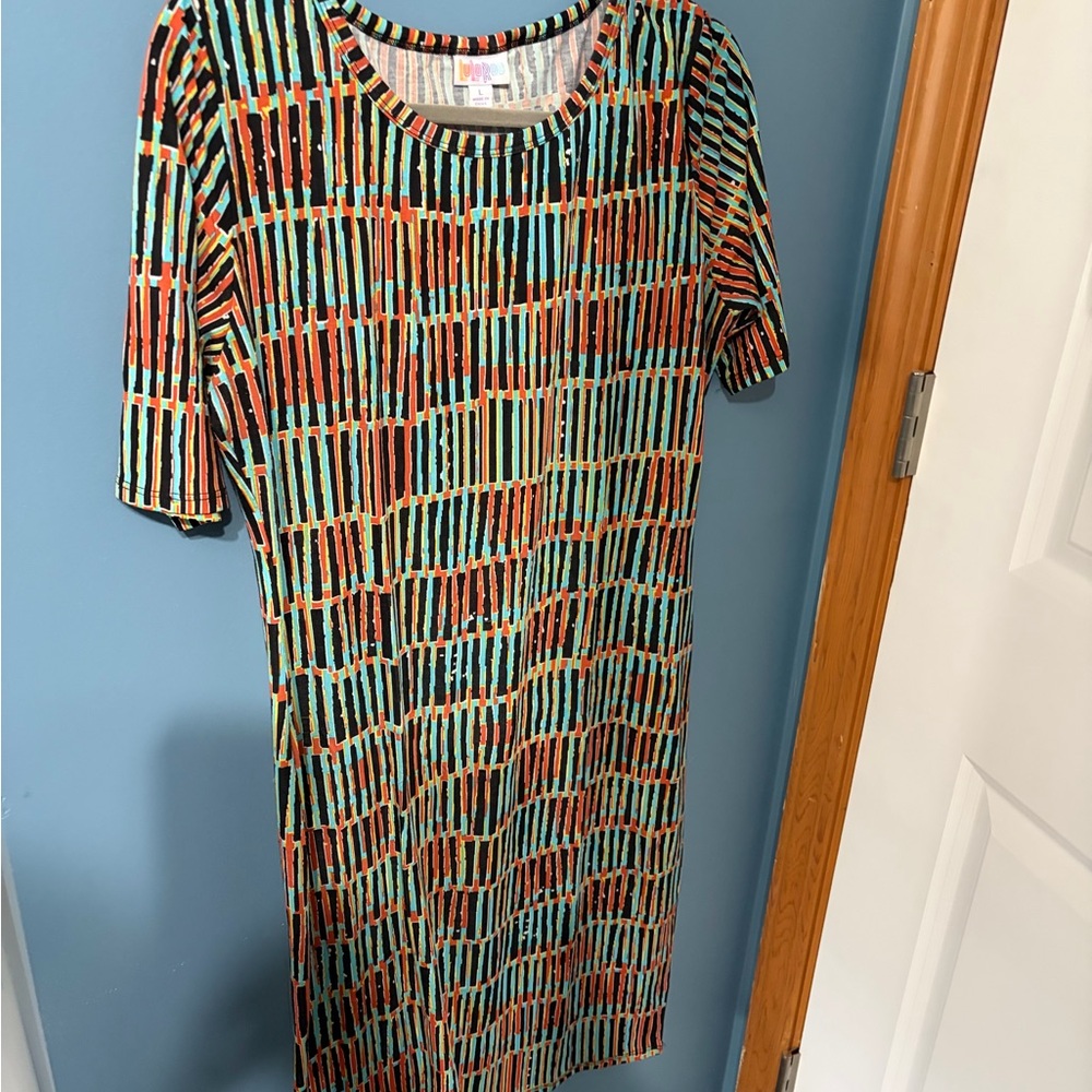LuLaRoe Colorful Geometric Midi Dress